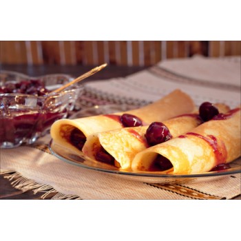 Блинчики с вишней, 500г (ПРОДУКТ НАШЕЙ ЛИНИИ ВЫСШЕГО КАЧЕСТВА! ЦЕХ РУЧНОЙ РАБОТЫ)